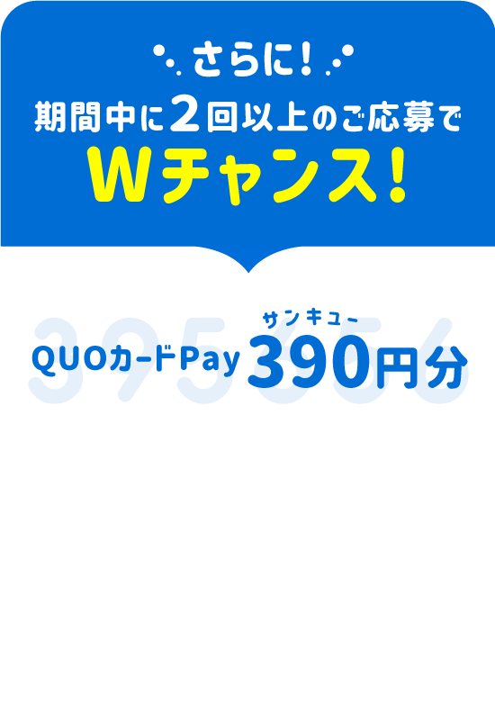 さらに!期間中2回以上のご応募でWチャンス!