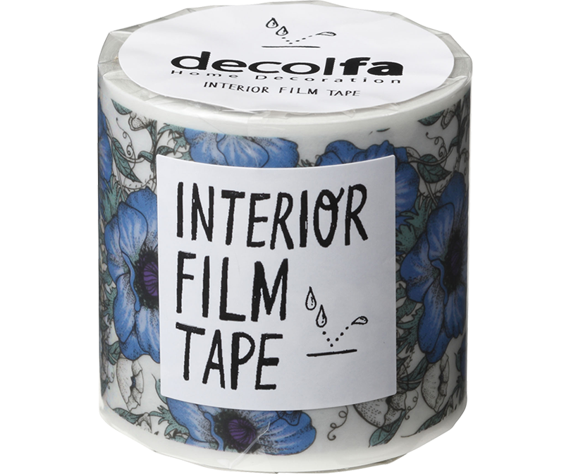 decolfa インテリア フィルムテープ50mm フラワー/ブルー