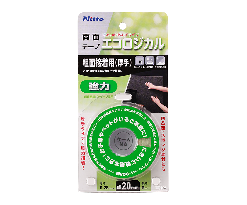 TT0006 エコロジカルテープ 強力両面テープ 粗面接着用（厚手）20×8