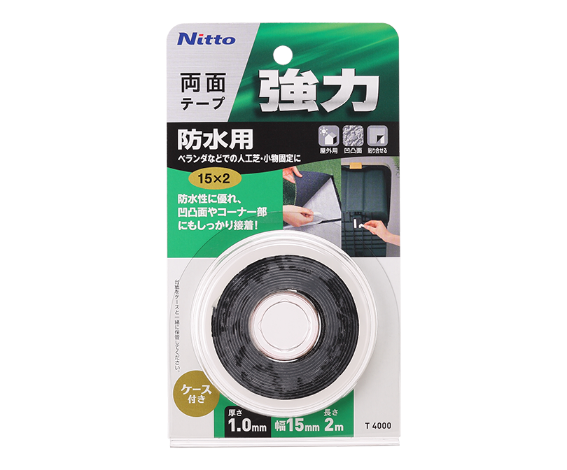 ニトムズ Ｔ４０００強力両面テープ　防水用１５ＭＭＸ２Ｍ T4000 3個セット